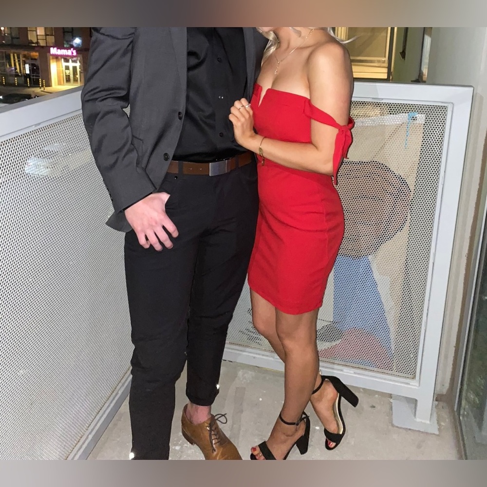 Short red dress